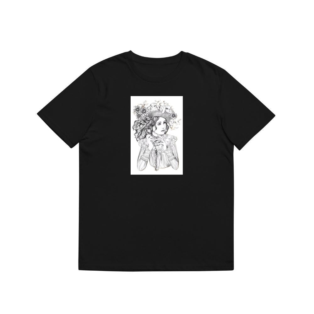 A Woman with Rabbits, Flowers, and Surreal Elements T-Shirts