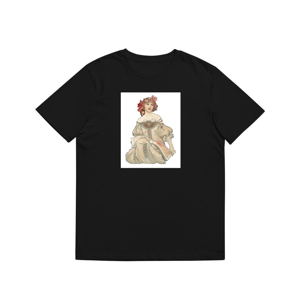 Alphonse Mucha's Art Nouveau Woman with Flowers T-Shirts