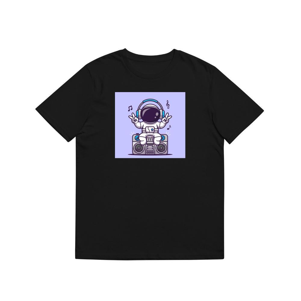 Cartoon Astronaut with Boombox Illustration T-Shirts