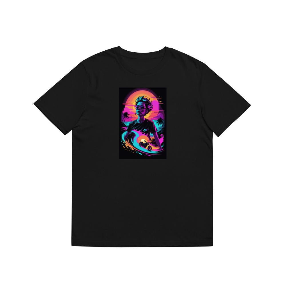 Woman Riding Motorcycle On Beach At Sunset Vintage T-Shirts