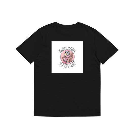 A Cat's Cozy Coffee Break in a World of Relaxation T-Shirts