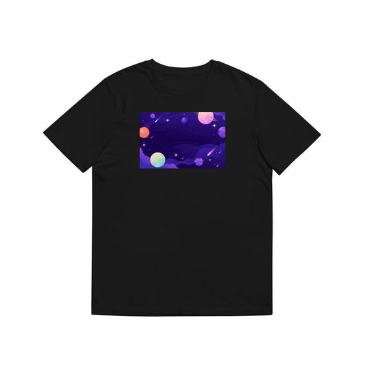 A Galactic Gathering in a Purple Panorama T-Shirts