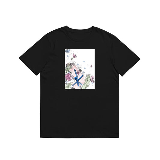 A Gift Box with Flowers and Ink Splatters in Soft Colors T-Shirts