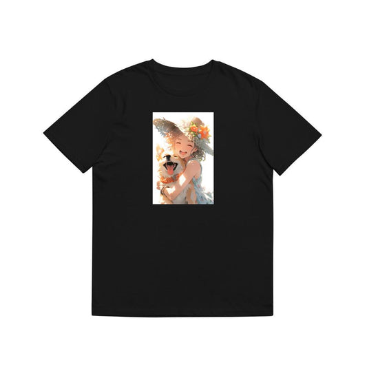 A Girl and Her Dog in a Summer Day's Embrace T-Shirts