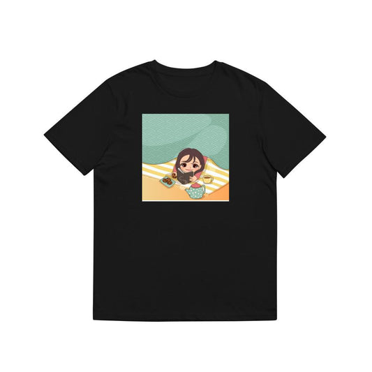 A Girl Enjoys a Story with Tea and Cookies in a Cozy Space T-Shirts