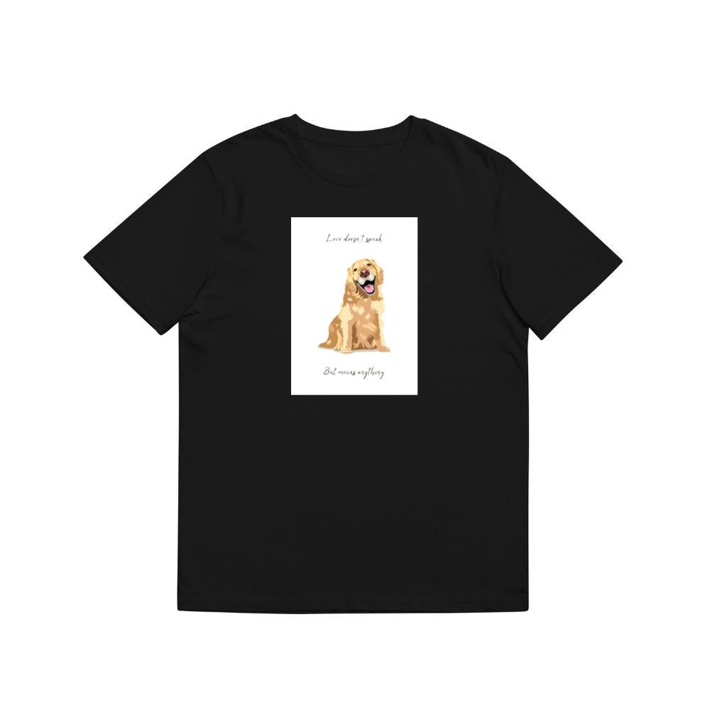 A Golden Retriever's Radiant Smile in a Moment of Love T-Shirts