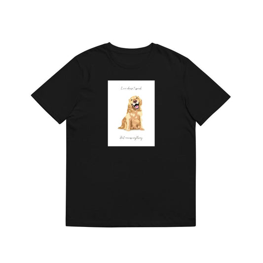 A Golden Retriever's Radiant Smile in a Moment of Love T-Shirts