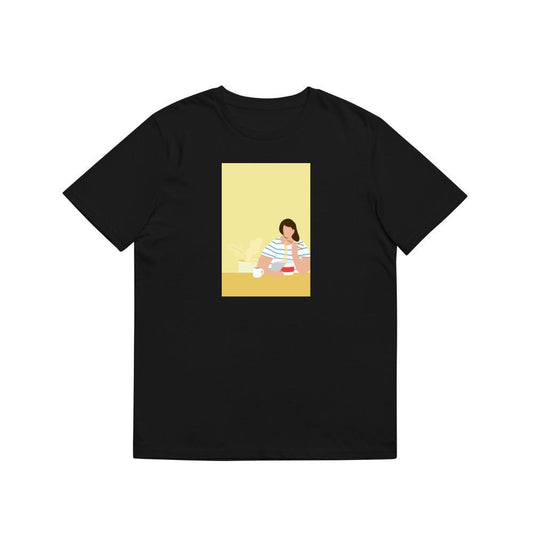 A Woman Enjoying a Bowl of Noodles and a Hot Drink T-Shirts