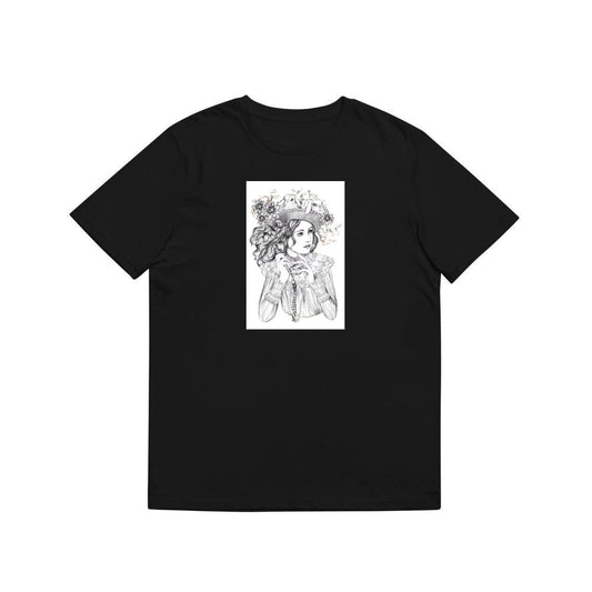 A Woman with Rabbits, Flowers, and Surreal Elements T-Shirts