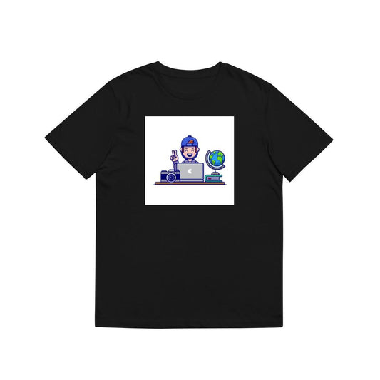 A Young Traveler's Digital Day in a Cheerful Hue T-Shirts