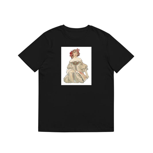 Alphonse Mucha's Art Nouveau Woman with Flowers T-Shirts