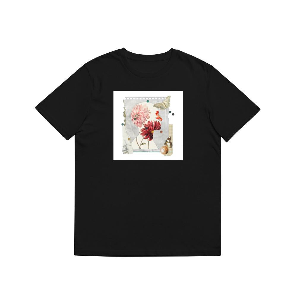 An Artistic Montage of a Silhouette Head with Blooming Flowers and Butterflies T-Shirts