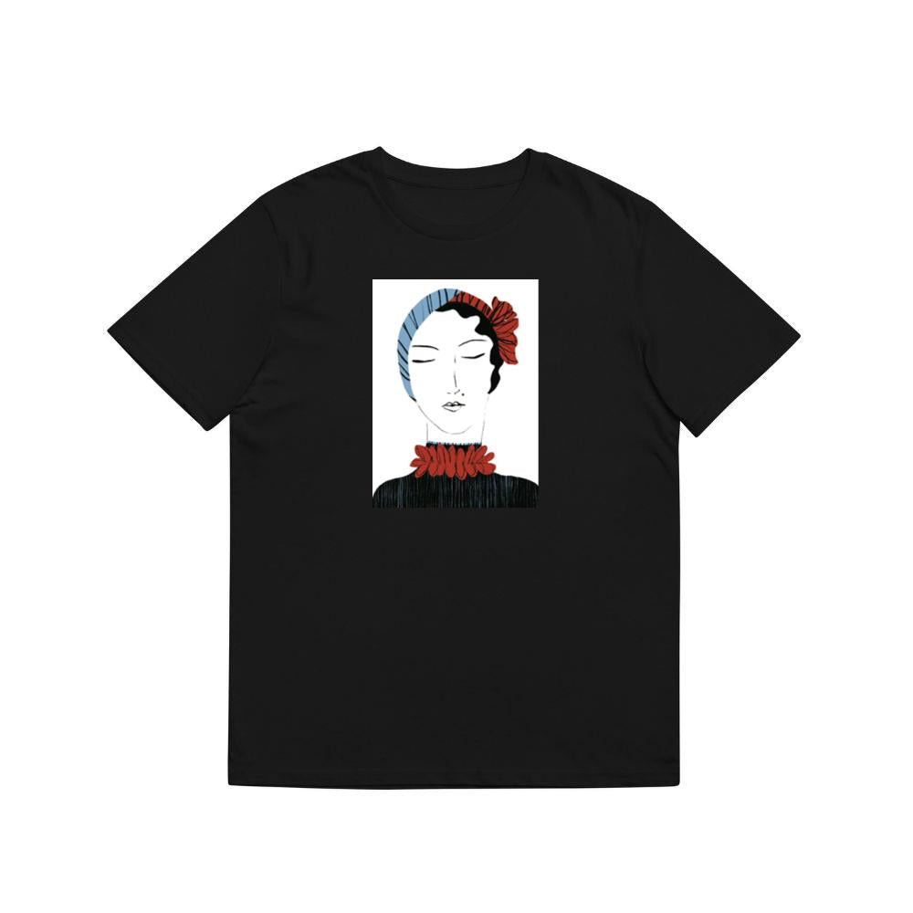 Art Deco Woman with Stylized Floral Accents T-Shirts