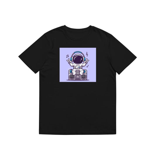 Cartoon Astronaut with Boombox Illustration T-Shirts