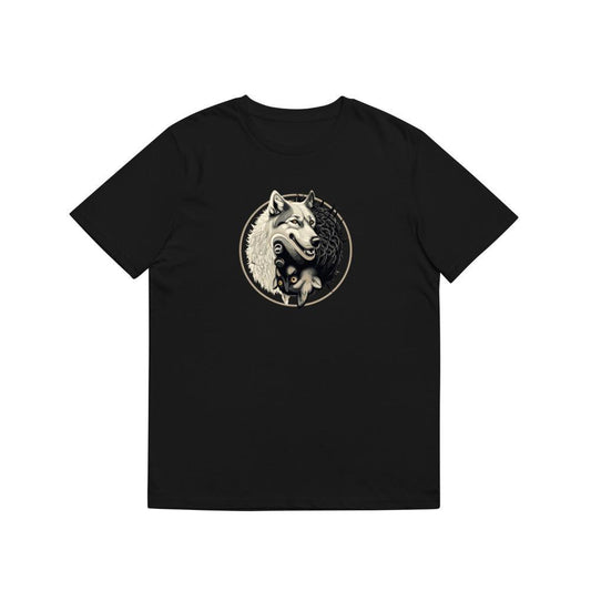 Ying Yang Wolves Black White T-Shirts